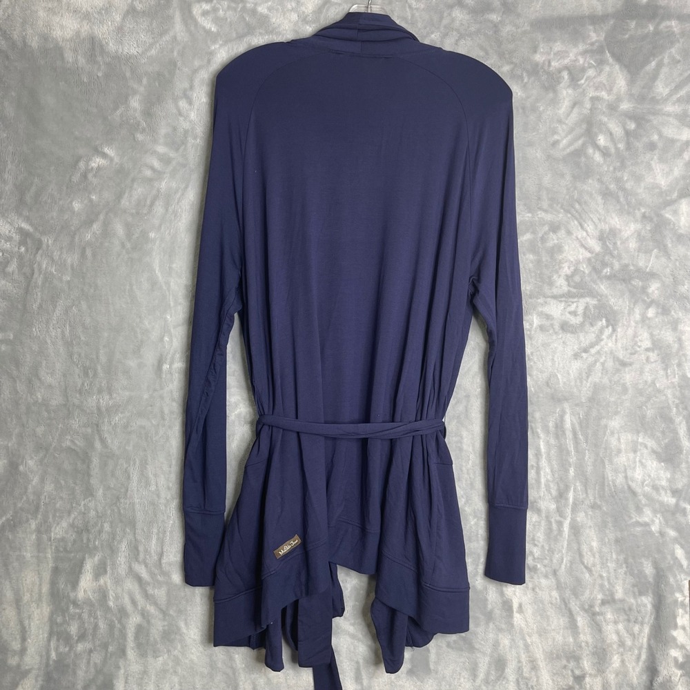 Matilda Jane Thats A Wrap Jacket Cardigan Womens L Navy Blue Open Front Pockets - Picture 2 of 8